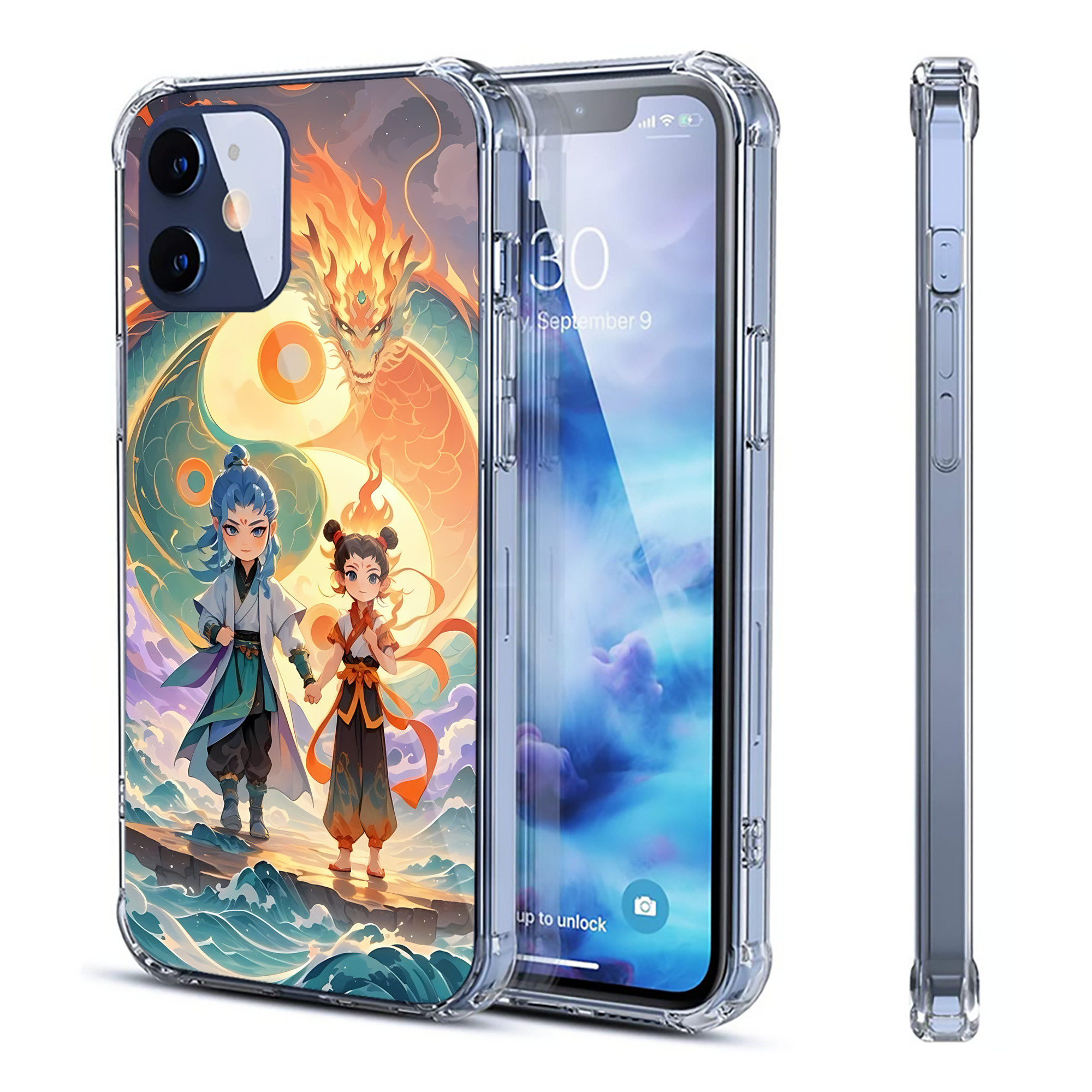 （画像用） Ne Zha 2 ナタ 魔童の大暴れ 【iPhone 12シリーズ対応】透明スマホケース（クリアソフトケース）